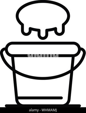 Udder and bucket icon, outline style Stock Vector