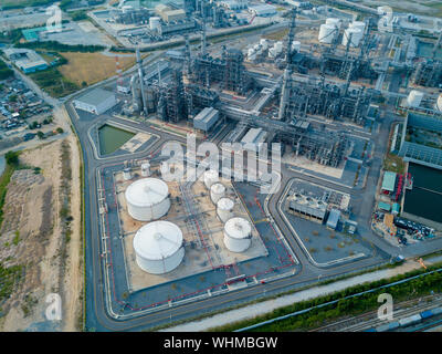 Aerial View Of Oil Refinery