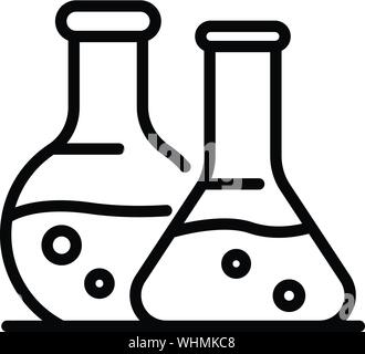 Flasks icon, outline style Stock Vector