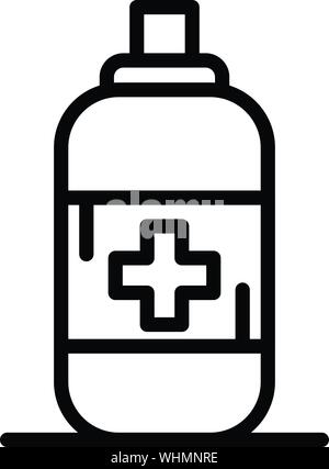 Anti flea spray icon, outline style Stock Vector