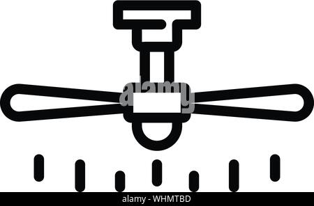 Ceiling fan icon, outline style Stock Vector