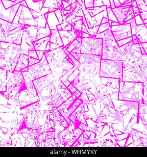 Random lines, shapes geometric abstract art. Colorful (duotone) scattered design artistic illustration. Irregular, clutter noise, glitch illustration. Stock Vector
