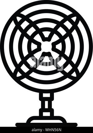 Front view desk fan icon, outline style Stock Vector