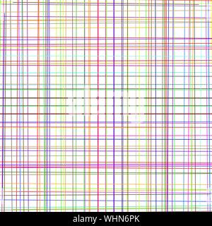 Random grid, mesh of colorful lines. Asymmetric pattern of intersecting, crossing, irregular stripes Stock Vector