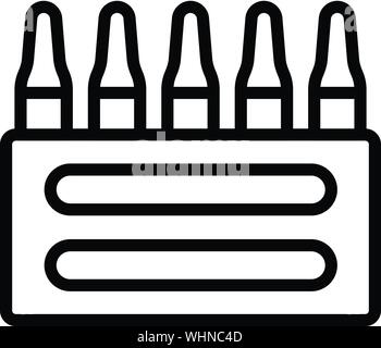 Ampoule packaging icon, outline style Stock Vector