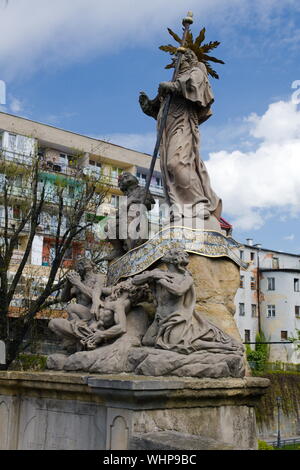 A statue of Saint Francis Xavier in Klodzko, Poland Stock Photo