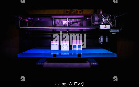 3D Printer with furniture made in plastic Stock Photo