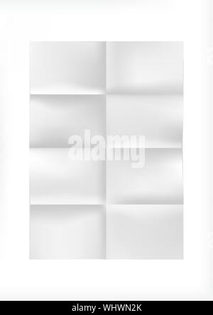 white sheet of paper folded in eight Stock Vector