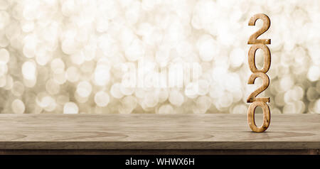 Happy New Year 2020 Gold Foil Balloon Celebration Background 3d