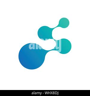 Molecular or atom Vector logo design elements. Vector illustration isolated Stock Vector
