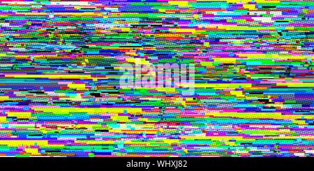 glitch videotape abstract background eighties style 80s. Comic cartoon pop art retro vector illustration drawing Stock Vector