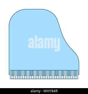 Grand Piano Icon. Thin Line With Blue Fill Design. Vector Illustration. Stock Vector