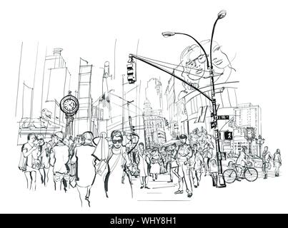 New York cityscape - vector illustration Stock Vector