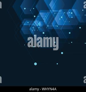 abstract technology background with hexagons Stock Vector