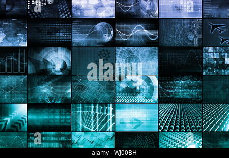 Futuristic Abstract Design Color Art with Spheres Stock Photo