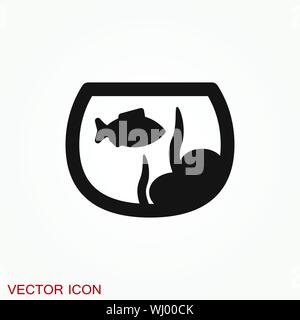 Aquarium fish vector icon. Flat aquarium fish icon for your design. Stock Vector