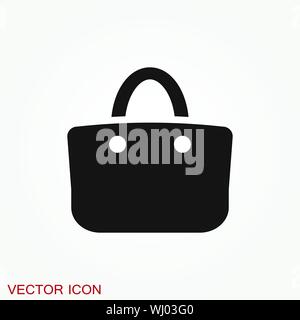 Shopping bag icon vector. Flat design style. Stock Vector