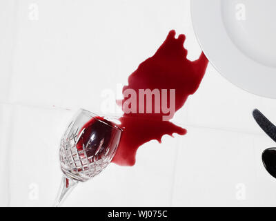 Spilled Wine Stock Photo