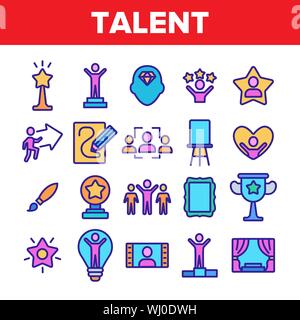 Collection Different Human Talent Icons Set Vector Stock Vector Image ...
