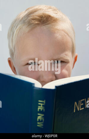 Boy Reading The New Testament Stock Photo