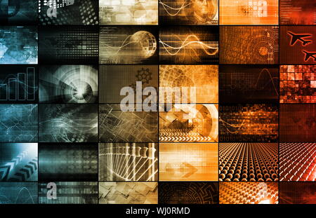 Futuristic Abstract Design Color Art with Spheres Stock Photo