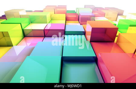 Abstract 3d colored cubes background Stock Photo