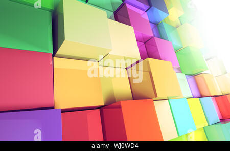 Abstract 3d colored cubes background Stock Photo