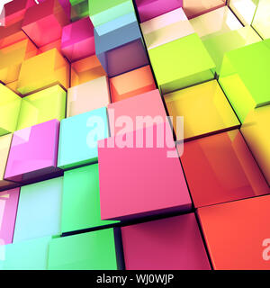 Abstract 3d colored cubes background Stock Photo