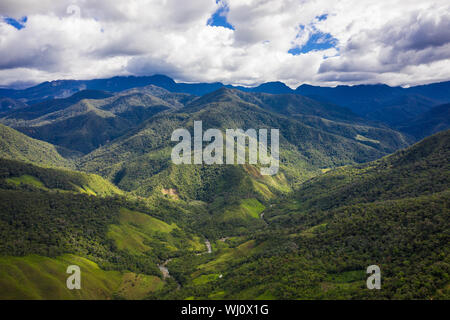 Panoramic views of jungle mountains in Peru
