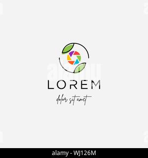 Dog Paw Camera Logo Template Vector Design Stock Vector