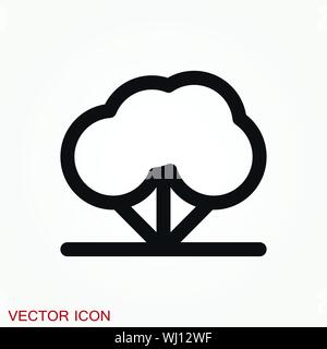 Bushes icon, vector silhouette isolated on backgorund. Stock Vector