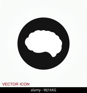 Brain vector icon. Simple illustration isolated on background Stock Vector