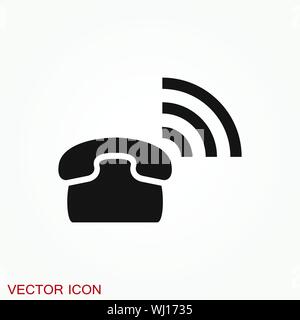 Call icon in trendy flat style isolated on background. Stock Vector