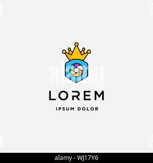 King Camera Logo Template Vector Design Stock Vector