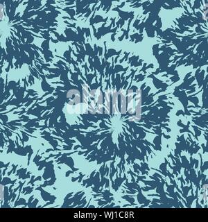 Seamless blue pattern of splashes blots. Rings of wood. Torn texture.  Stock Vector