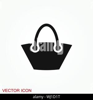 Shopping bag icon vector. Flat design style. Stock Vector