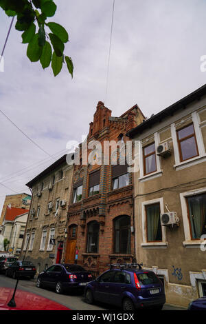 Post communist decay, dilapidated building deterioration, Bucharest Romania Stock Photo