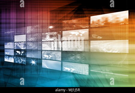 Internet Multimedia Sharing and Viewing as Concept Stock Photo