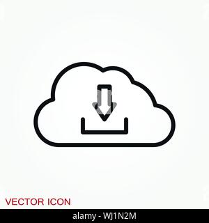 Cloud icon, outline and solid vector illustration Stock Vector