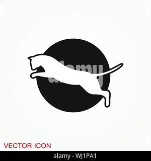 Cat icon. Logo design vector template Flat style. Stock Vector