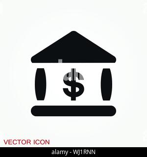 Bank icon design template. Vector icon, symbol Stock Vector