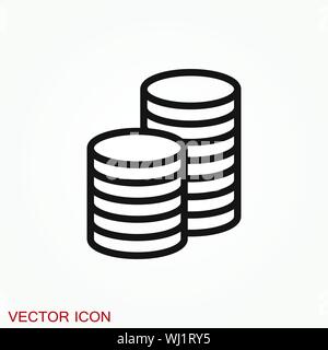 Coins Icon isolated on background. Money symbol Stock Vector
