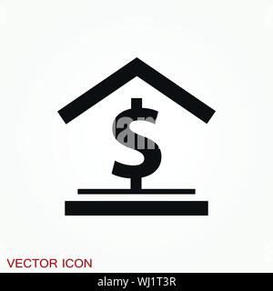 Bank icon design template. Vector icon, symbol Stock Vector