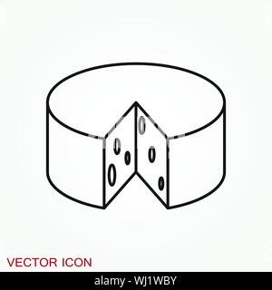 Cheese icon vector, filled flat sign, logo illustration Stock Vector