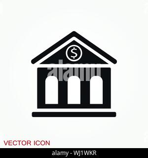 Bank icon design template. Vector icon, symbol Stock Vector