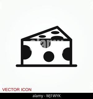 Cheese icon vector, filled flat sign, logo illustration Stock Vector