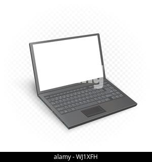 laptop mockup template white screen Stock Vector
