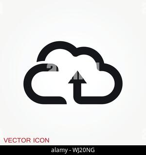 Cloud icon, outline and solid vector illustration Stock Vector