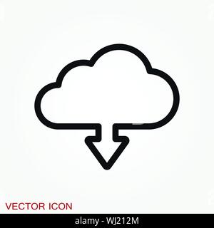 Cloud icon, outline and solid vector illustration Stock Vector