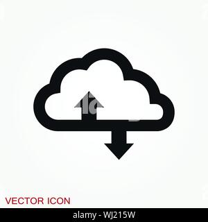 Cloud icon, outline and solid vector illustration Stock Vector